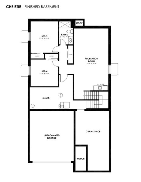 2D floor plan layout for the Christie by Hartford Homes in Prairie Song, Windsor, CO (Image 5). 2D floor plan layout for the Christie by Hartford Homes in Prairie Song, Windsor, CO (Image 5).