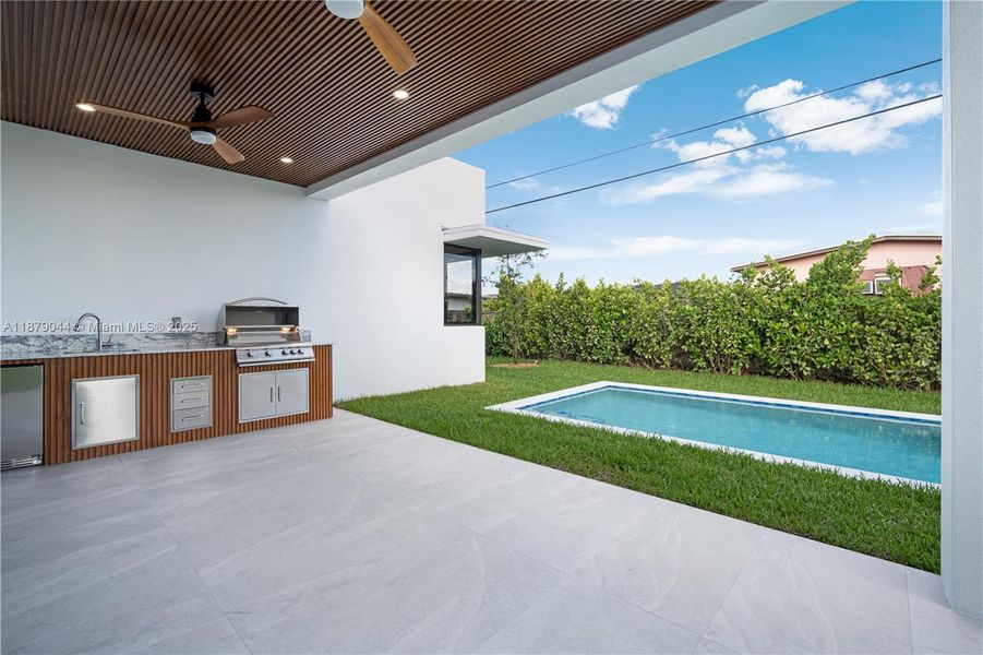 Exterior details and patio area of a home in , Miami (Image 2). Exterior details and patio area of a home in , Miami (Image 2).