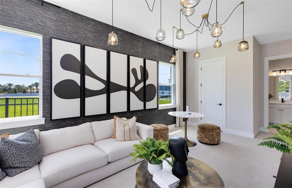 Furnished interior view inside a new home in The Estates at Nona Sound, Orlando (Image 47). Furnished interior view inside a new home in The Estates at Nona Sound, Orlando (Image 47).