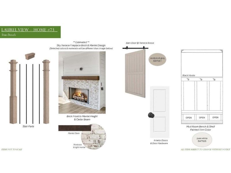 Sample of building materials used in homes in Laurel View, Suwanee (Image 41).