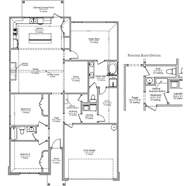 2D floor plan layout for the The Violet by Avonley Homes in Rudder Pointe, Bryan, TX (Image 2). 2D floor plan layout for the The Violet by Avonley Homes in Rudder Pointe, Bryan, TX (Image 2).