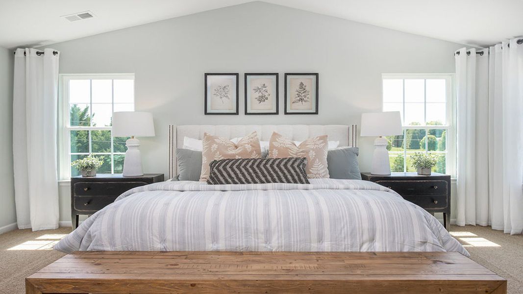 Furnished interior view inside a new home in The Preserve at Kinsley, Jamestown (Image 25). Furnished interior view inside a new home in The Preserve at Kinsley, Jamestown (Image 25).