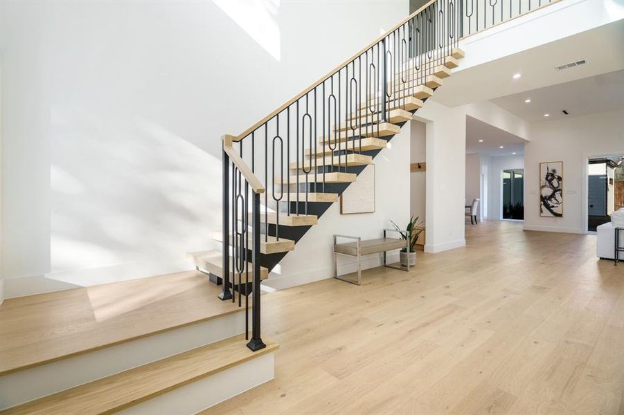 Stairs with wood-type flooring