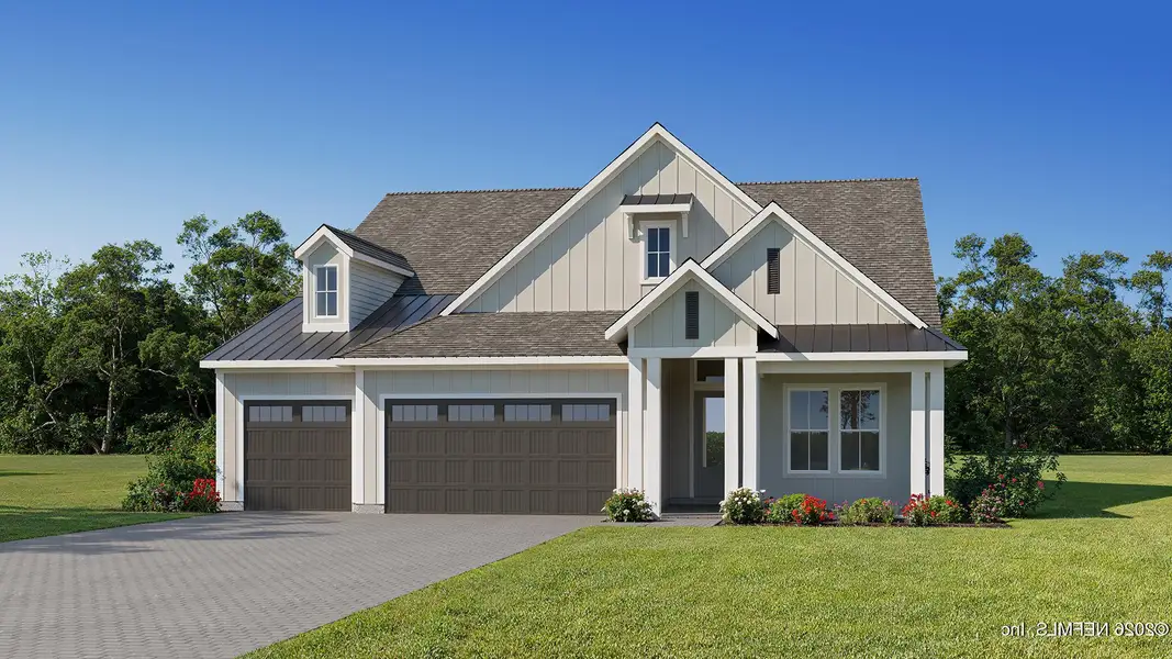 Front exterior of a new home in , St. Augustine, FL, highlighting curb appeal (Image 1). Front exterior of a new home in , St. Augustine, FL, highlighting curb appeal (Image 1).