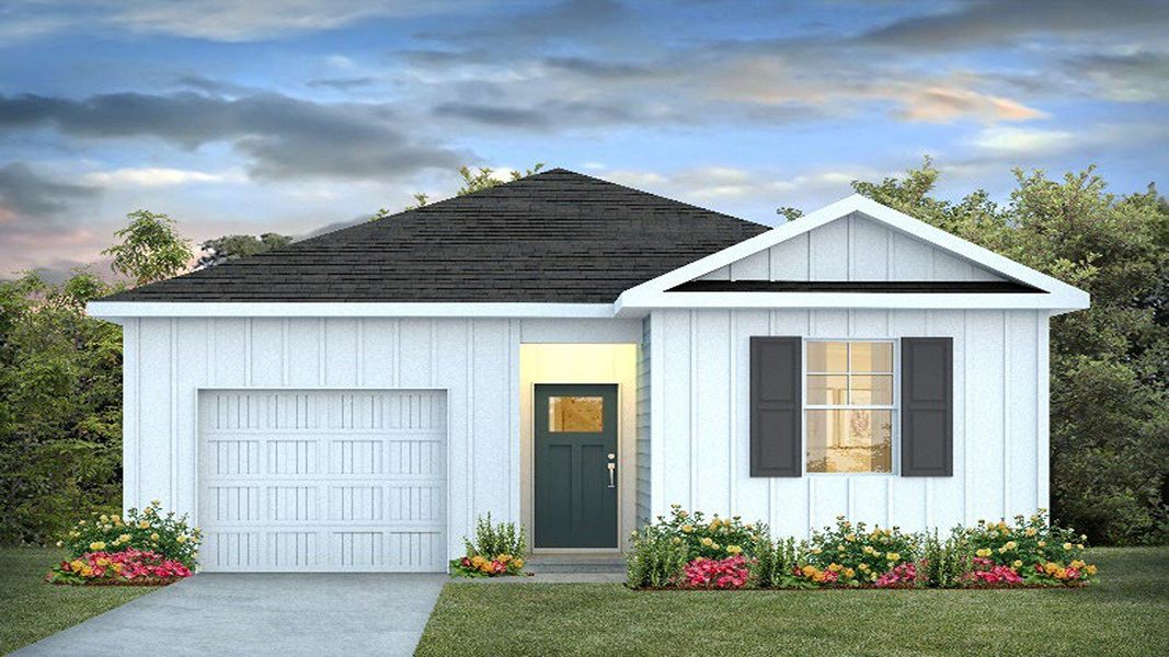 Representative exterior photo of a completed home built from the CAMERON by D.R. Horton in Meadow Walk, Loris, SC (Image 9).