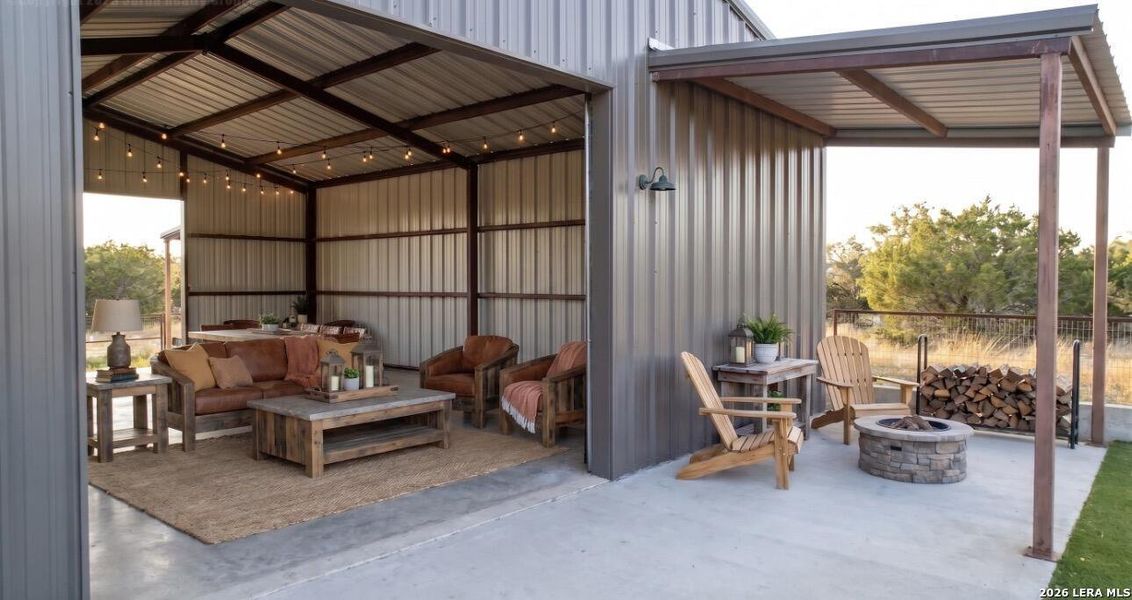 Exterior details and patio area of a home in , Comfort (Image 2). Exterior details and patio area of a home in , Comfort (Image 2).