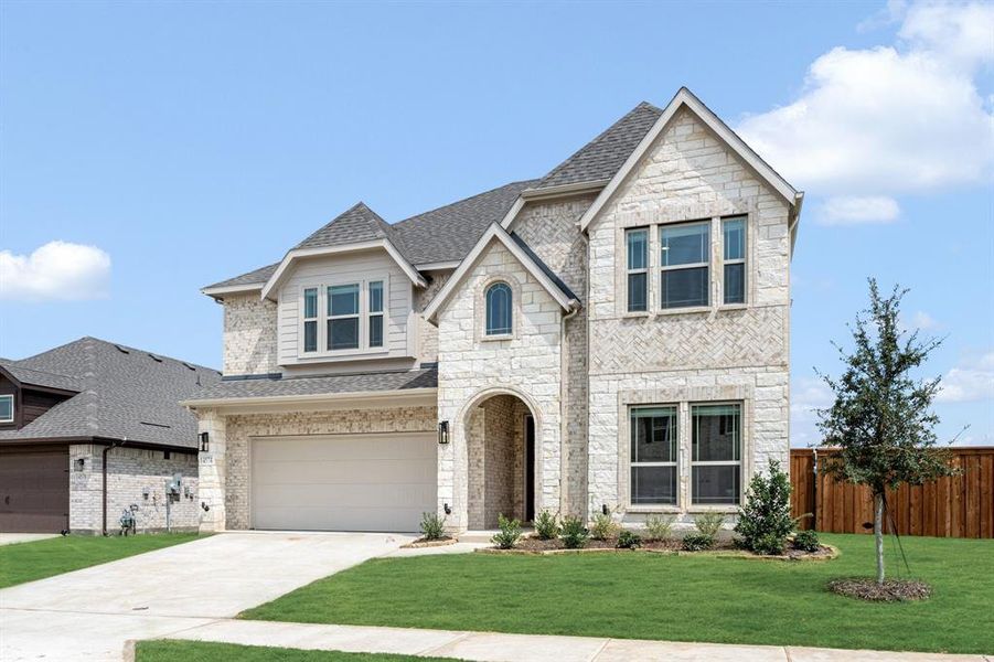 Front exterior of a new home in Creekview Meadows, Pilot Point, TX, highlighting curb appeal (Image 22). Front exterior of a new home in Creekview Meadows, Pilot Point, TX, highlighting curb appeal (Image 22).
