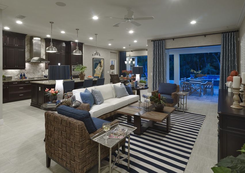 Furnished interior view inside a new home in Boca Royale Golf & Country Club at Wellen Park, Englewood (Image 14).