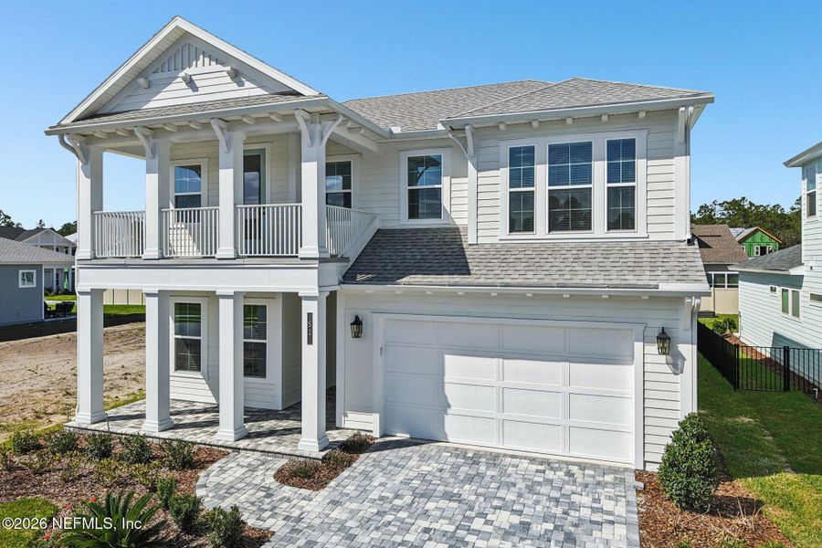 Front exterior of a new home in Nocatee, Ponte Vedra, FL, highlighting curb appeal (Image 30).