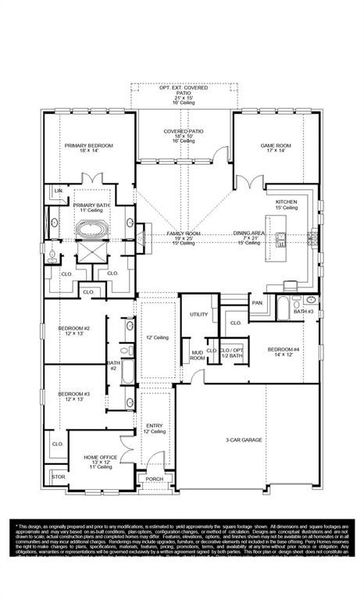 2D floor plan layout of this home in Sweetgrass, Haslet, TX (Image 2).