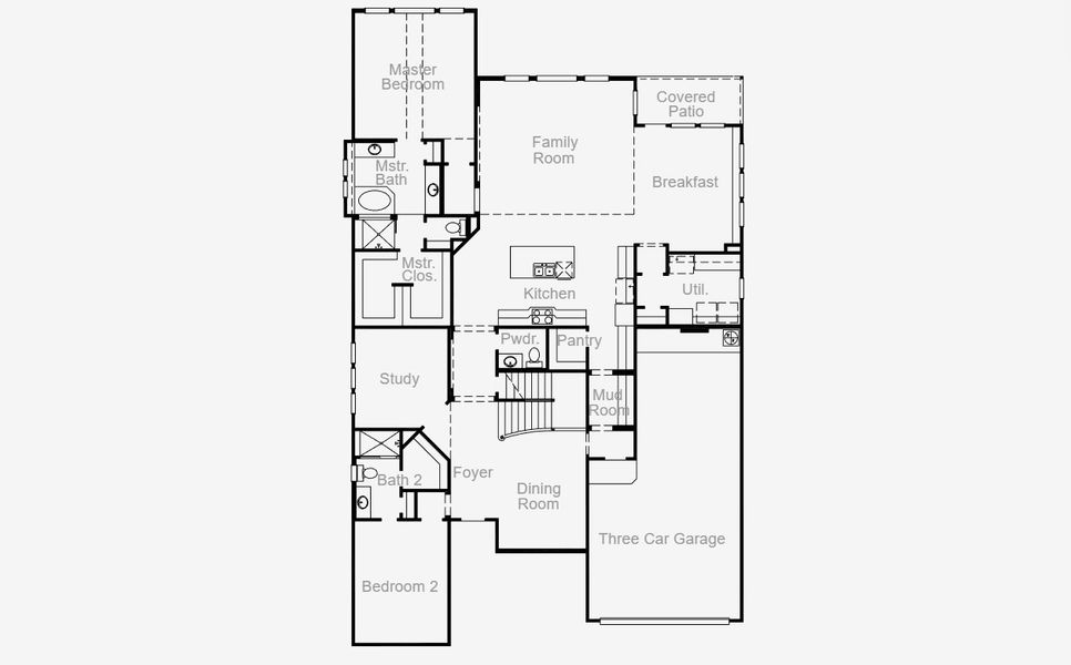 2D floor plan layout for the Bandera by Coventry Homes in Painted Tree 70', McKinney, TX (Image 3).