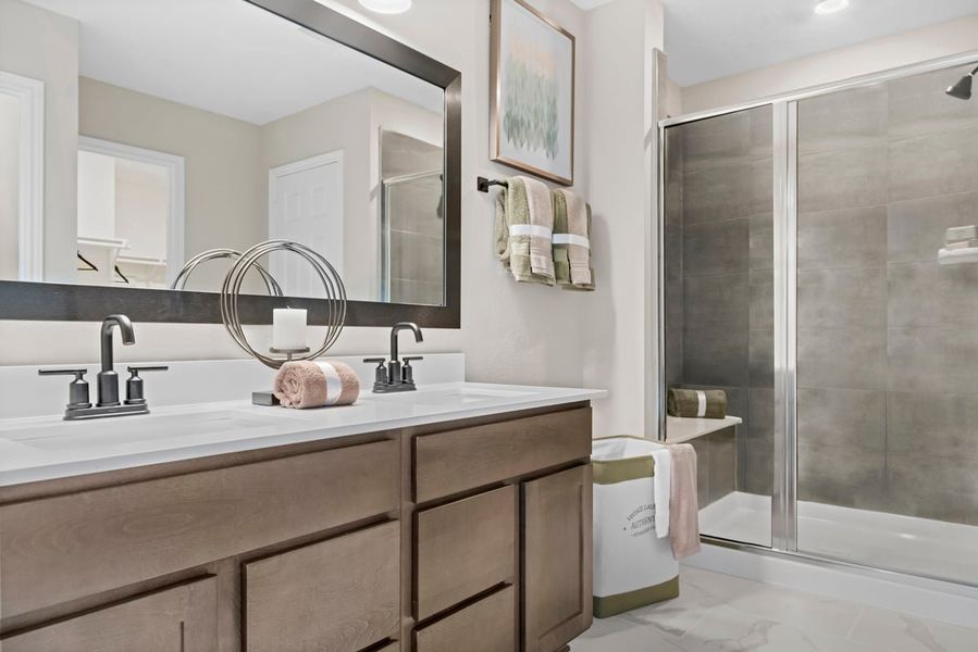 Representative furnished interior of a home built from the 1780 Modeled by KB Home in Oakwood Trails, Tomball (Image 6).