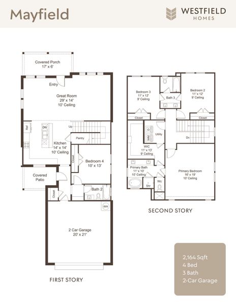 2D floor plan layout for the Mayfield by Westfield Homes in Meraki, Forney, TX (Image 3). 2D floor plan layout for the Mayfield by Westfield Homes in Meraki, Forney, TX (Image 3).