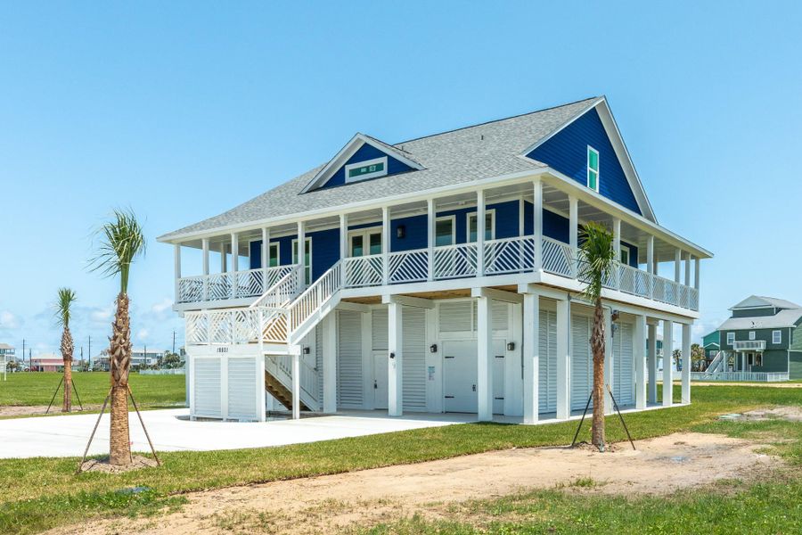 Front exterior of a new home in , Galveston, TX, highlighting curb appeal (Image 2). Front exterior of a new home in , Galveston, TX, highlighting curb appeal (Image 2).