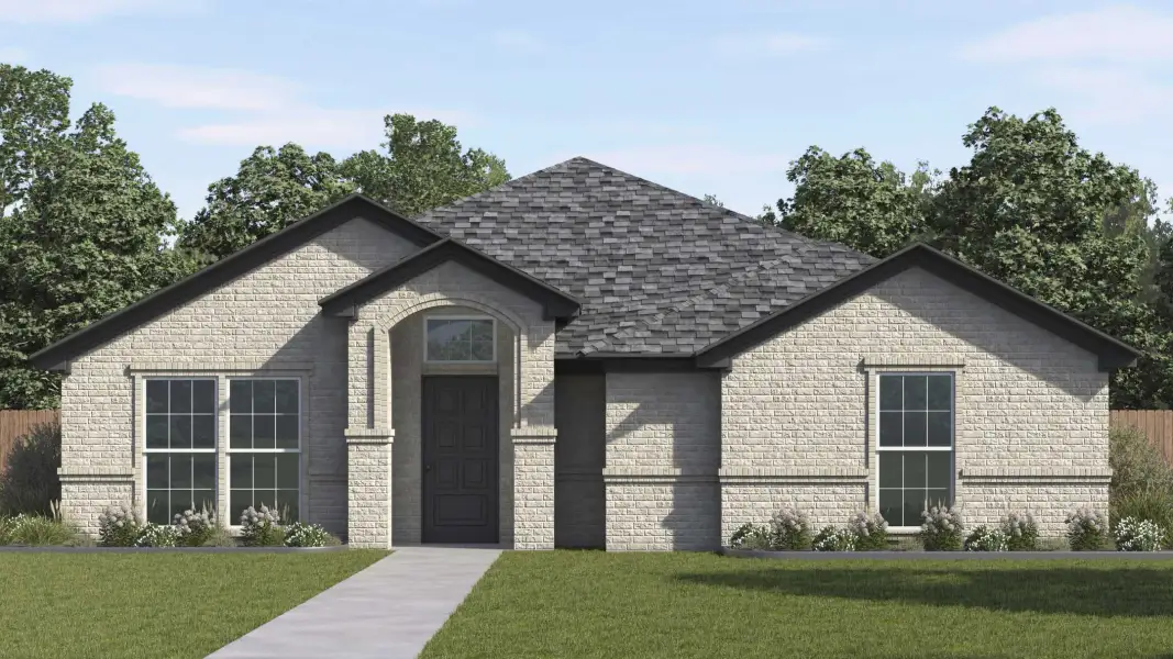 Representative exterior photo of a completed home built from the Andrews by D.R. Horton in Boardwalk, Lancaster, TX (Image 1). Representative exterior photo of a completed home built from the Andrews by D.R. Horton in Boardwalk, Lancaster, TX (Image 1).