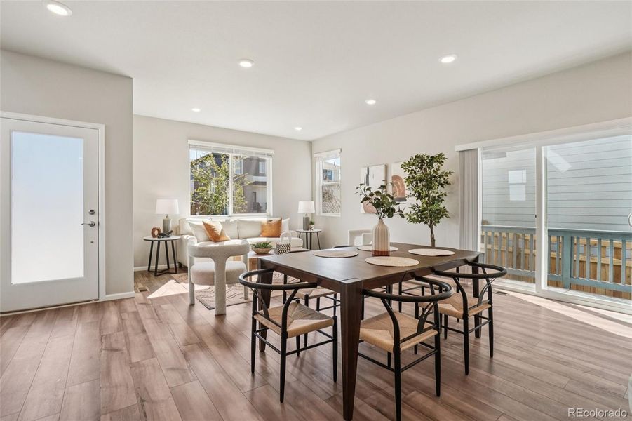 Furnished interior view inside a new home in Woodrose at Painted Prairie, Aurora (Image 14).