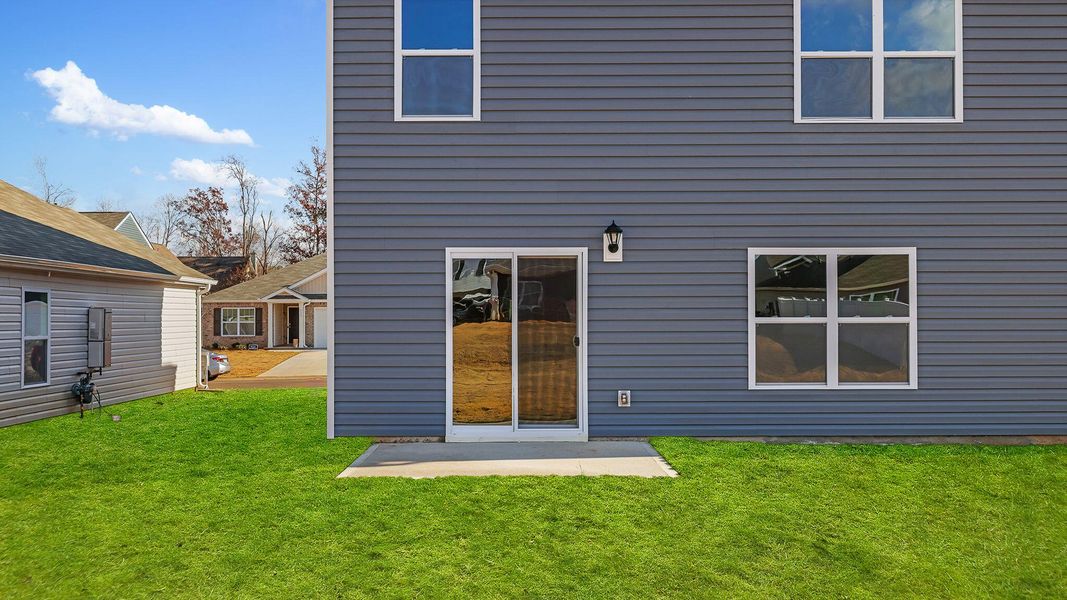 Exterior details and patio area of a home in Cedar Gap, Fountain Inn (Image 3).