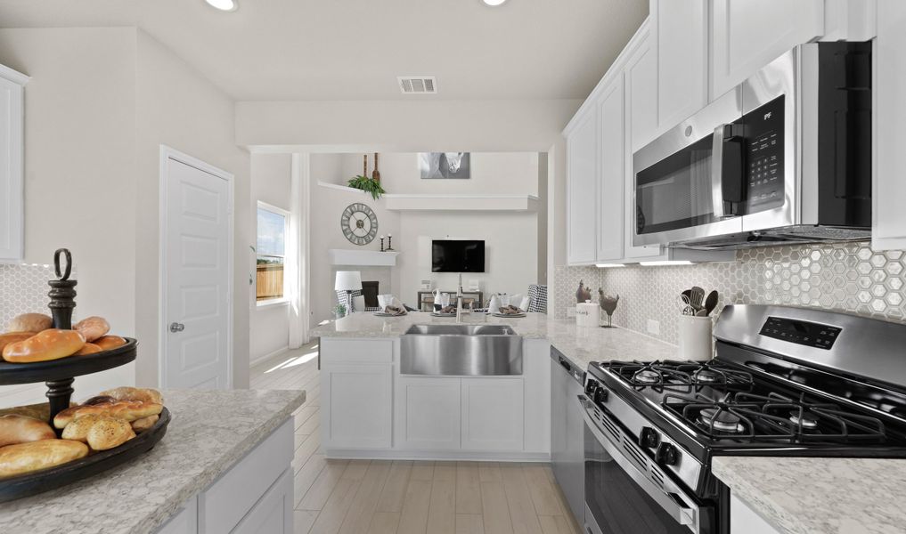 Kitchen overlooks great room