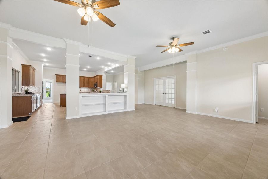 Another view of family room looking towards kitchen