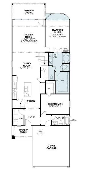 2D floor plan layout of this home in Miller's Pond, Rosenberg, TX (Image 4).