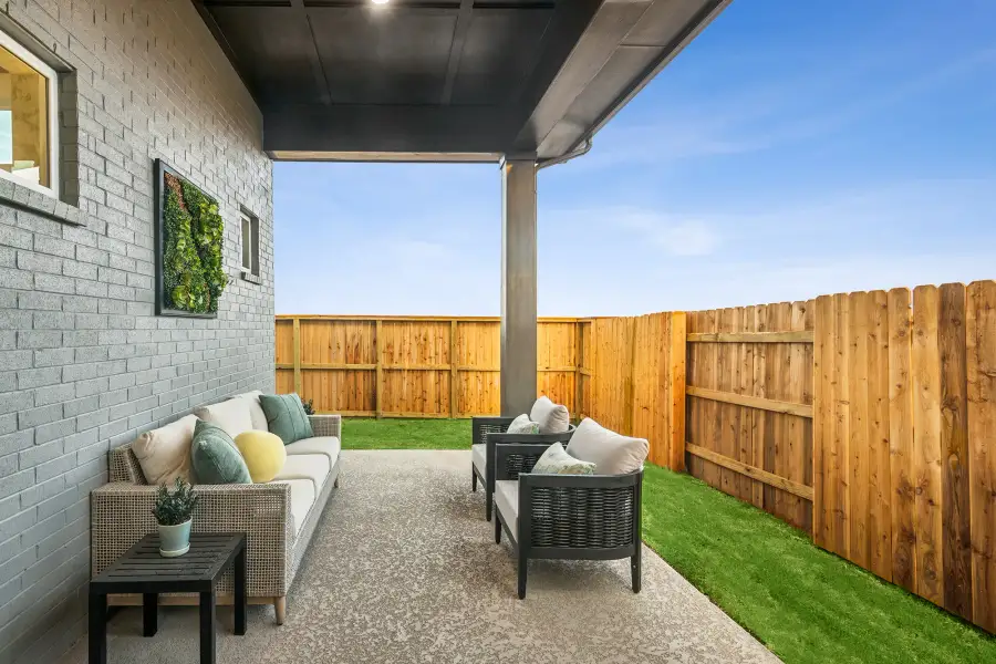 Exterior details and patio area of a home in Elyson - Reserve Collection, Katy (Image 3). Exterior details and patio area of a home in Elyson - Reserve Collection, Katy (Image 3).