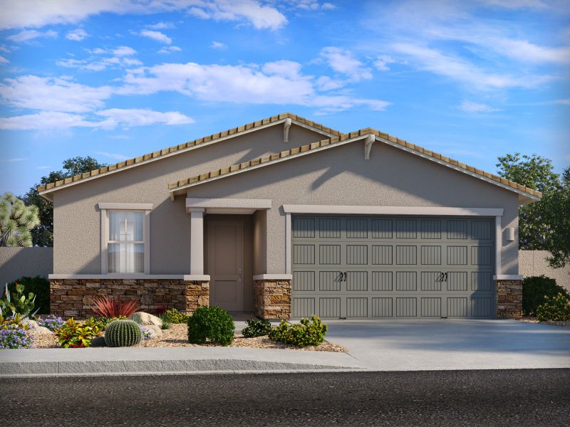 Representative exterior photo of a completed home built from the Garnet by Meritage Homes in Alamar at Rocking K, Vail, AZ (Image 4).