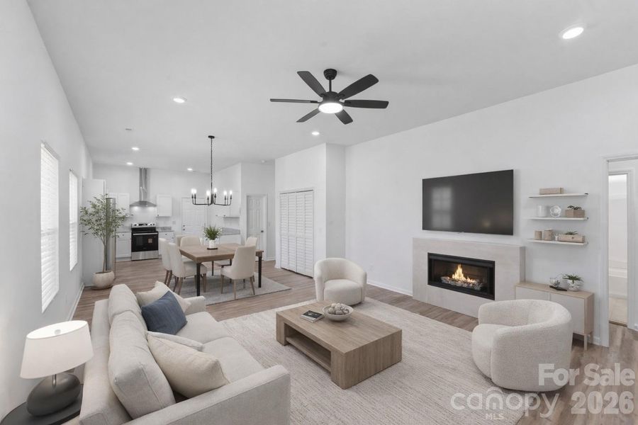 Virtual Staging no fireplace in home