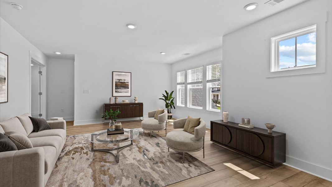 2 story single family home, all white, loft 2 story single family home, all white, loft