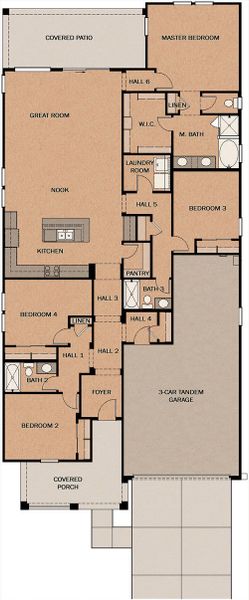 2D floor plan layout for the Summit Lake by Fulton Homes in Silverado at Enclave, Litchfield Park, AZ (Image 3).