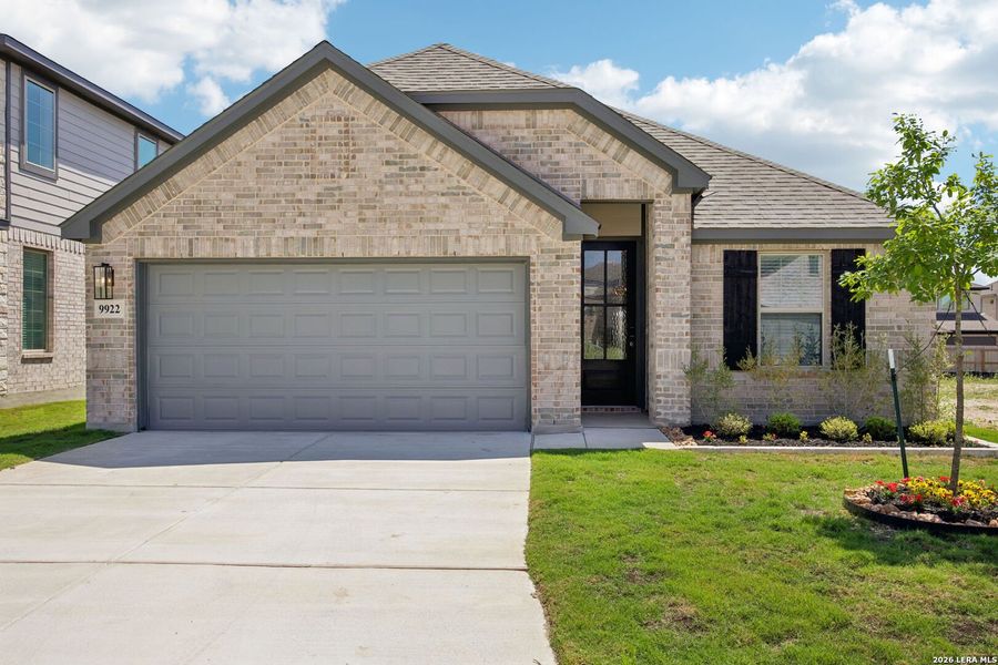 Front exterior of a new home in Kallison Ranch, San Antonio, TX, highlighting curb appeal (Image 21).
