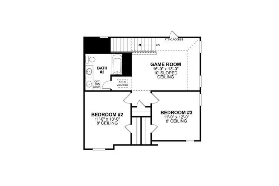 2D floor plan layout of this home in Sorella, Tomball, TX (Image 4).