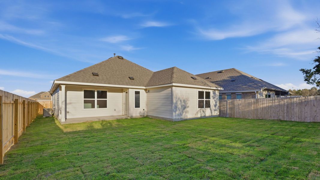 Exterior details and patio area of a home in Opal Ranch, Kyle (Image 4).