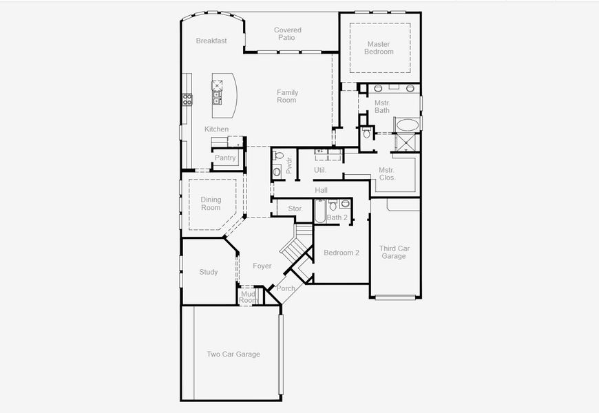 2D floor plan layout for the Wiergate (3810-HM-50) by Coventry Homes in Candela 60', Richmond, TX (Image 4). 2D floor plan layout for the Wiergate (3810-HM-50) by Coventry Homes in Candela 60', Richmond, TX (Image 4).