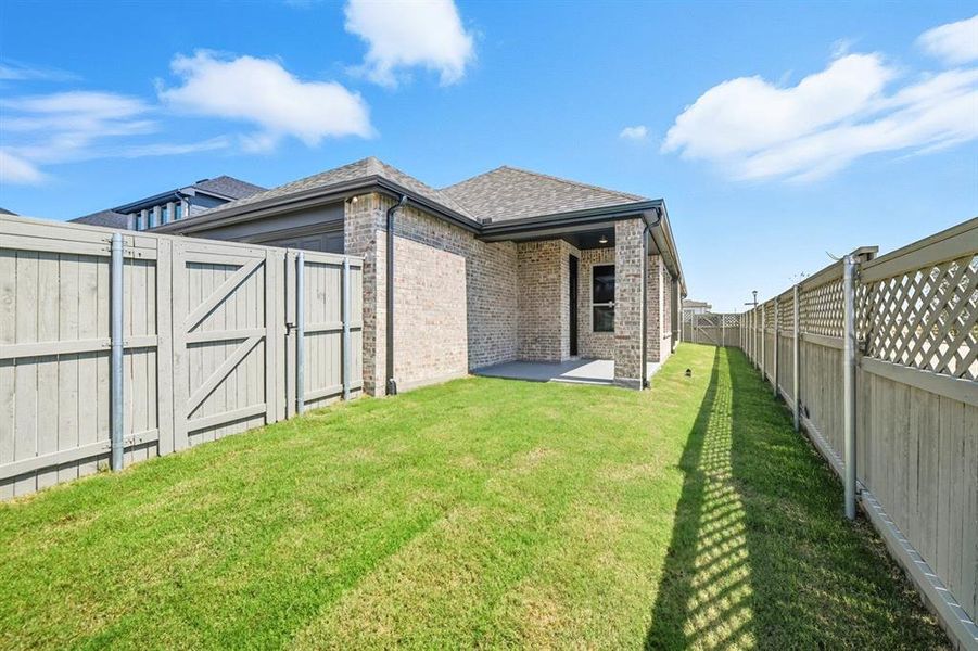 Exterior details and patio area of a home in Pecan Square: 40ft. lots, Northlake (Image 3). Exterior details and patio area of a home in Pecan Square: 40ft. lots, Northlake (Image 3).