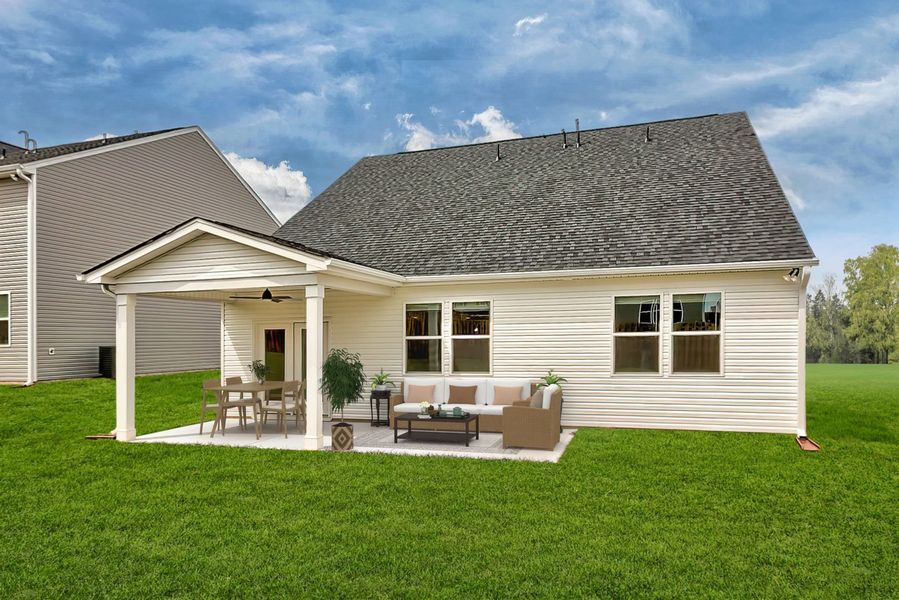 Rear Exterior with Optional Extended Covered Patio