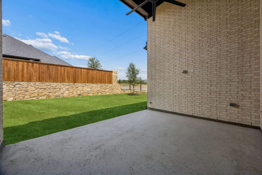 Exterior details and patio area of a home in The Parks at Wilson Creek, Celina (Image 4). Exterior details and patio area of a home in The Parks at Wilson Creek, Celina (Image 4).