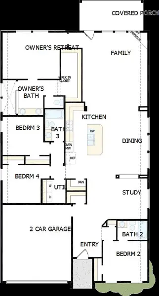 2D floor plan layout of this home in Mantua Point Classics, Van Alstyne, TX (Image 4). 2D floor plan layout of this home in Mantua Point Classics, Van Alstyne, TX (Image 4).