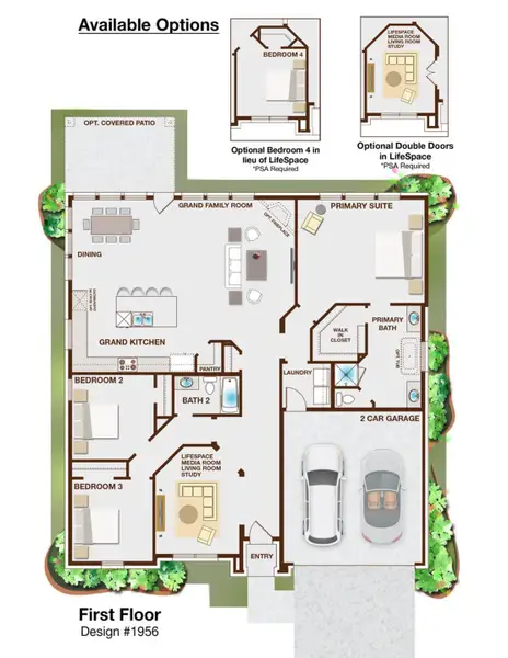 2D floor plan layout for the Artesia - Executive Platinum by Grand Homes in Edgewater, Fate, TX (Image 3). 2D floor plan layout for the Artesia - Executive Platinum by Grand Homes in Edgewater, Fate, TX (Image 3).