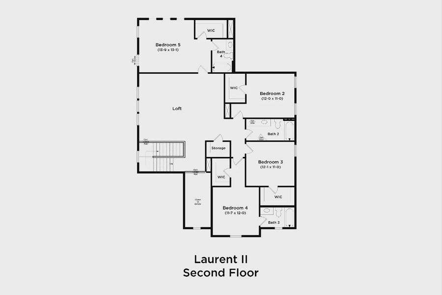 Laurent II second floor plan.