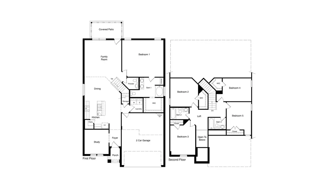 2D floor plan layout of this home in Homestead at Parks Bell Ranch, Odessa, TX (Image 4).