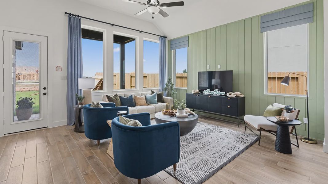 Representative furnished interior of a home built from the Hillcrest by Chesmar Homes in Artavia, Conroe (Image 6).
