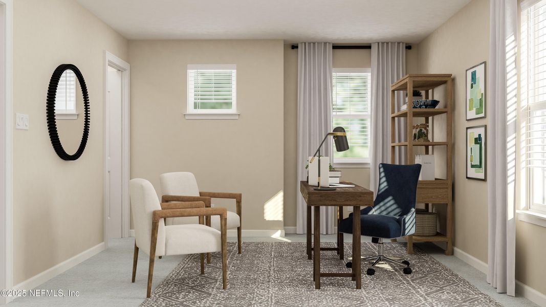 Furnished interior view inside a new home in Silver Falls Townhomes at Silverleaf, St. Johns (Image 17). Furnished interior view inside a new home in Silver Falls Townhomes at Silverleaf, St. Johns (Image 17).