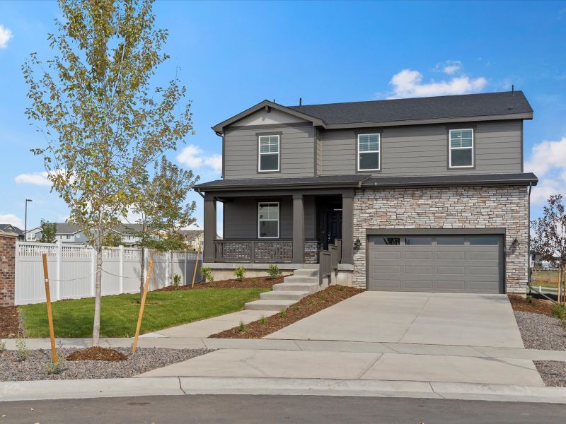 The Sylvan floorplan exterior image taken at a Meritage Homes community in Aurora, CO.