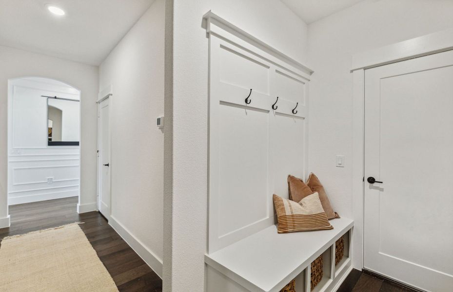 Everyday Entry from the Garage with Mud Bench