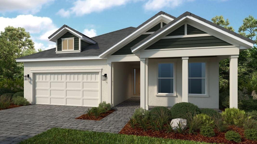 Representative exterior photo of a completed home built from the Monte by Taylor Morrison in Esplanade at McKinnon Groves, Winter Garden, FL (Image 3). Representative exterior photo of a completed home built from the Monte by Taylor Morrison in Esplanade at McKinnon Groves, Winter Garden, FL (Image 3).