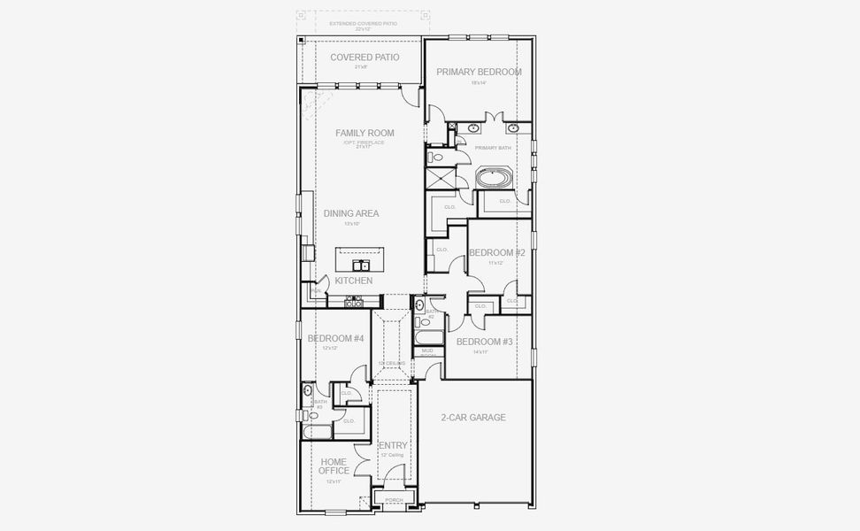 2D floor plan layout of this home in Serenity 55+ Active Adult, Manvel, TX (Image 1). 2D floor plan layout of this home in Serenity 55+ Active Adult, Manvel, TX (Image 1).