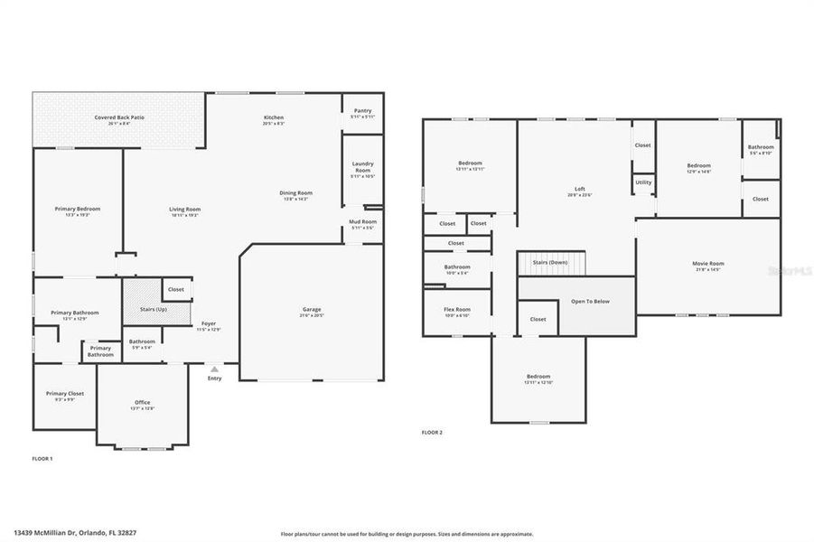 2D floor plan layout of this home in , Orlando, FL (Image 5). 2D floor plan layout of this home in , Orlando, FL (Image 5).