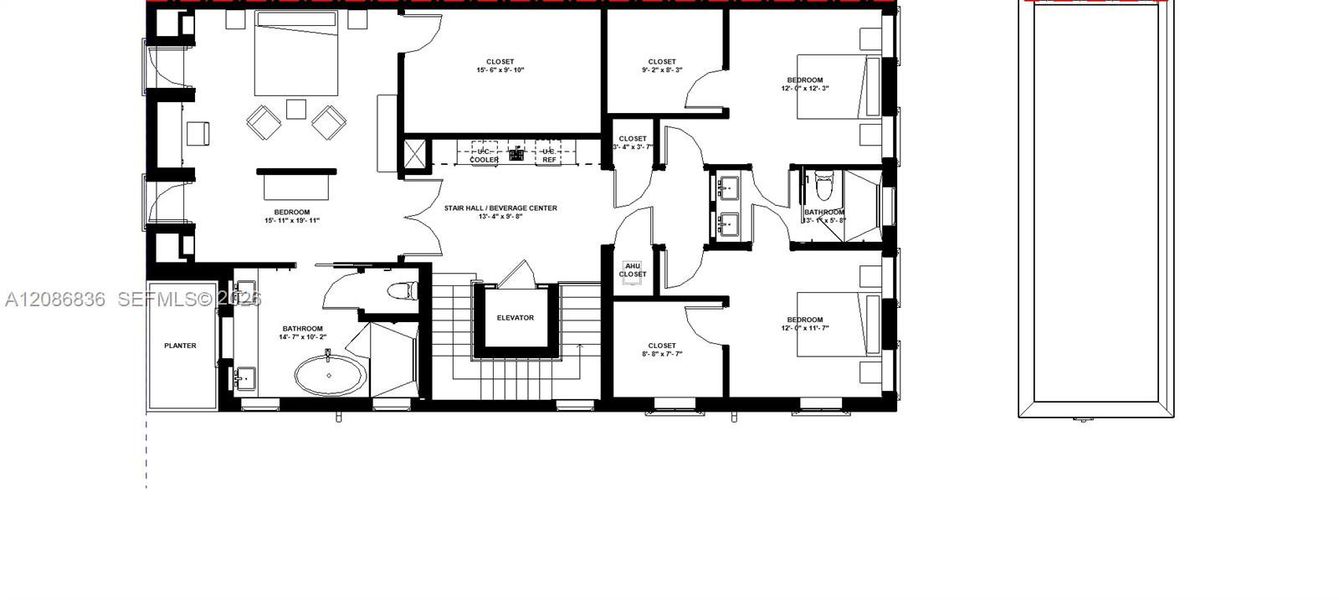 2D floor plan layout of this home in , Coral Gables, FL (Image 5). 2D floor plan layout of this home in , Coral Gables, FL (Image 5).