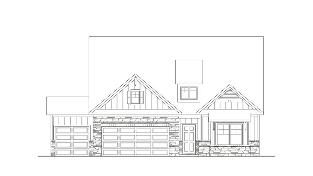Elevation N with 3-Car Garage