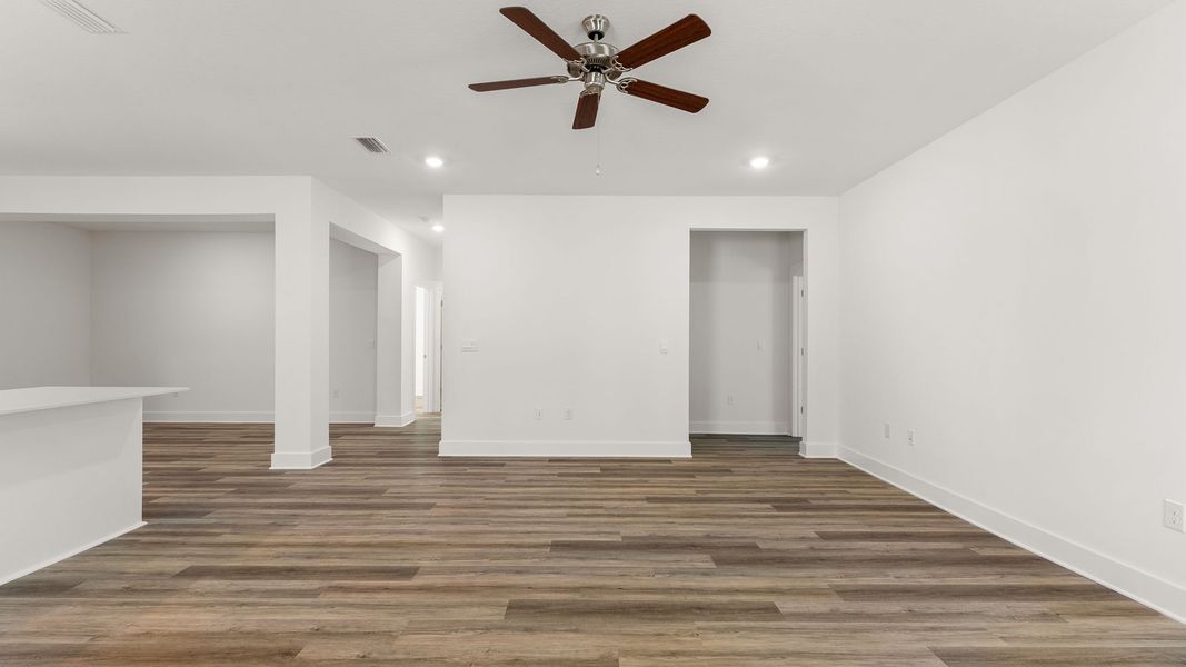 Representative unfurnished interior of a home built from the Kennedy by D.R. Horton in Holley Grove at Peach Creek, Santa Rosa Beach (Image 15). Representative unfurnished interior of a home built from the Kennedy by D.R. Horton in Holley Grove at Peach Creek, Santa Rosa Beach (Image 15).